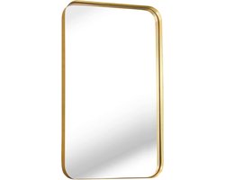 Grote Badkamer Spiegel - Modern Design - 1 stuk - Goud - 80x50 cm