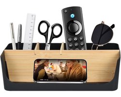 Grote Bamboe Bureau Organizer met Verwijderbare Vakken voor Thuis en Kantoor