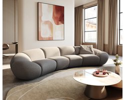 Grote bank Lunna Bouclé zilvergrijs 360x175 cm 2 kussens