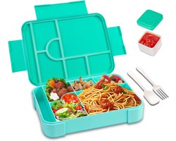 Grote Bento Lunchbox 1330 ml met 7 Vakken en Inclusief Bestek - Luchtdicht en Herbruikbaar