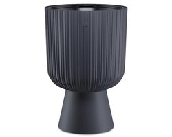 Grote bloempot 39 cm | Moderne bloempot met geribbelde structuur | Plantenbak voor binnen en buiten | Stabiele en duurzame tuinaccessoires