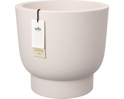 Grote Bloempot - Plantenbak Rond - Planten Buiten Zetten - Gemaakt Van Gerecycled Plastic - 58 cm - Linnen Wit