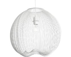 Grote Bolvormige Hanglamp van Wit Metaal - Ø 45 cm