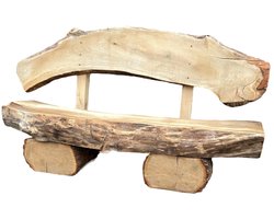 Grote boomstam bank, robuust uit dikke boomstammen, uniek