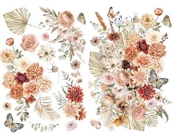 Grote Botanische Transferstickers voor Meubels en Handwerk - Boho & Vintage Designs
