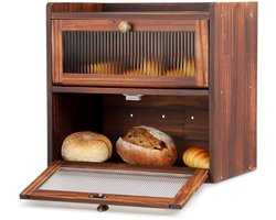 Grote broodtrommel - Innovatief design - Houtlook