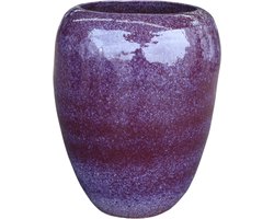 Grote buitenpot GALILEE 50x60cm paars, handgemaakt van geglazuurd terracotta, vorstbestendig