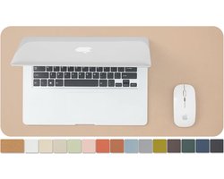 Grote bureauonderlegger van natuurlijk kurk en leder – Dubbelzijdige, waterdichte mat voor toetsenbord en muis – 60 x 30 cm – Perfect voor kantoor, thuis en gaming