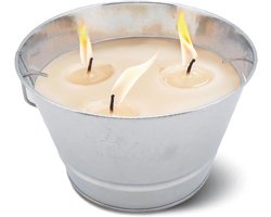 Grote Citronella Kaars in Metalen Emmer - Lange Brandduur voor Buiten