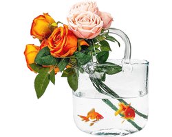 Grote Decoratieve Glazen Vaas voor Bloemen, Fruit en Vissen - Handgemaakt en Esthetisch