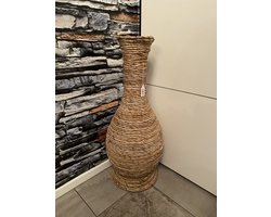 Grote Decoratieve Vaas Ohoi , H 70 cm, handgemaakt van natuurlijke materiaal