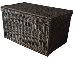Grote Donkerbruine Wicker Kist 50cm - Stijlvolle Opbergoplossing