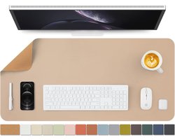 Grote Dubbelzijdige Bureauonderlegger van Kurk en Leder - Waterdichte Bureaubeschermer voor Kantoor en Gaming - 90 x 43 cm