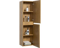 Grote eiken kast 400 x 300 x 1500mm met veel opbergruimte badkamerkasten hoog