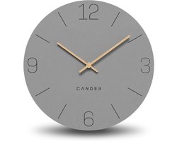 Grote Geruisloze Wandklok 50 cm - Analoog, Modern Vintage Design voor Woonkamer - Grijze Houten Wijzers