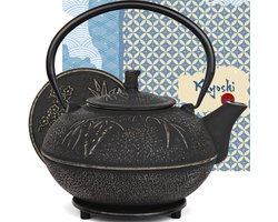 Grote gietijzeren theepot met infuser - 2,5L Japanse stijl voor losse bladthee