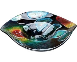 Grote glazen schaal decoratie woonkamer - Tafeldecoratie glas - Diameter 45 cm