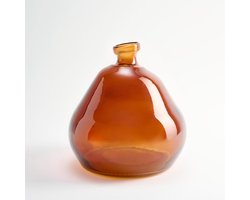 Grote Glazen Vaas met Onregelmatig Design - Gerecycled Glas - Mediterrane Woonaccessoire