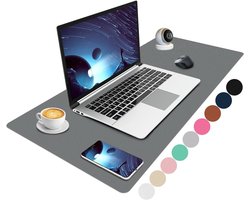 Grote Grijze Niet-Afglijdende PU Leren Bureau Mat - Waterdichte Bureau Bescherming - Bureau Accessoires voor Thuis en Kantoor (80x40cm)