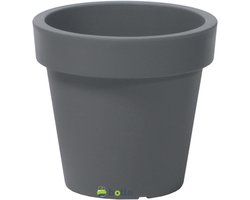Grote Grijze Steen Bloempot 25x22.5 cm - Duurzame Kunststof Plantenbak voor Binnen en Buiten