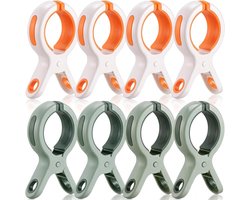 Grote handdoekklemmen voor strandstoelen, 8 stuks, winddichte clips voor handdoeken, stabiliteit voor ligbedden, zwembadaccessoires en badhanddoekbevestiging