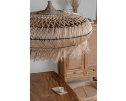 Grote hanglamp van abaca - organische hanglamp groot - luxe sfeervolle verlichting - natuurlijke materialen - traditioneel handgemaakt - premium kwaliteit - diameter 110 cm