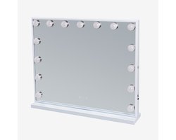 Grote Hollywood Vanity Spiegel met Lichten Tafelblad Wandmontage 58*46CM