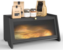 Grote Houten Broodtrommel met Acryl Venster voor Brood en Gebak