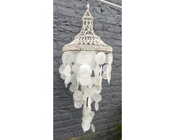 Grote Ibiza hanger Capiz - schelpen hanger - interieur- uniek - strand - tropisch - decoratie - sfeer hanger - schelp - ibiza style - capiz - XL - boho