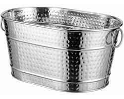 Grote Ijsemmer - Drank Tub - Feesten Organiseren - Stevige Metalen Constructie - 11 Liter - Zilver