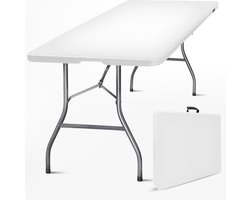Grote Inklapbare Klaptafel 180x75 cm - Stevige Rechthoekige Tuin- en Campingtafel voor 8 Personen