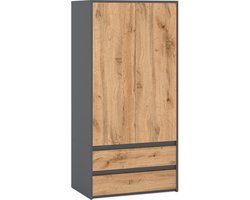 GROTE JEUGDKAST GRIJS WOTAN LADEN 4 PLANKEN 1 KLEDINGROL 90CM