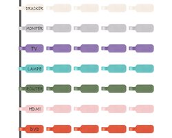 Grote kabellabels voor het organiseren en identificeren van uw kabels, meerkleurige labels om met de hand te beschrijven, herbruikbaar, veelzijdig – 35 stuks