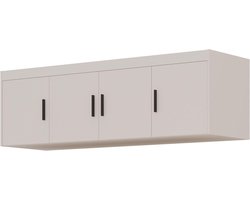 Grote kastset - Opzetkast kledingkast - Extra opbergruimte - Zes vakken vier deuren - 176 x 55 x 53 cm