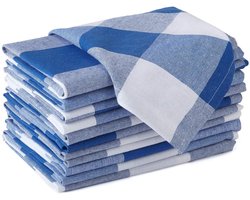 Grote katoenen servetten - set van 12 - 43cm x 43cm - duurzaam en absorberend