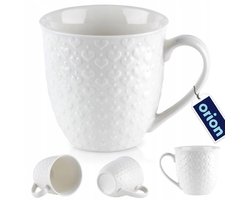 Grote Keramische Mok met Hartjes - 580 ml - Wit