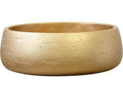 Grote keramische plantenbak - ondiepe plantenpot - gouden bloempot - binnen en buiten - decoratieve kom - tuin en woondecoratie