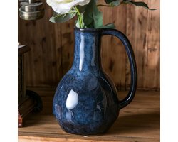 Grote Keramische Vaas met Handvatten voor Landelijke Woondecoratie