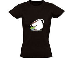 Grote koffie kop Dames T-shirt - warme drank - mok - cafeine