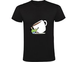 Grote koffie kop Heren T-shirt - warme drank - mok - cafeine