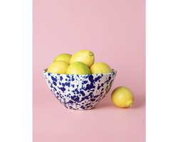 Grote Kom - Schaal - Fruitschaal - 21 cm - Handbeschilderd - Spaans Keramiek - Persia - Blauw Wit