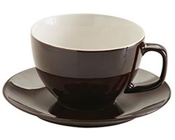 Grote kop en schotel 15oz/425ml met tweekleurige afwerking