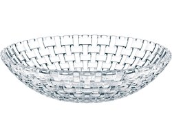 Grote Kristallen Schaalt 30 cm met Diamantstructuur - Sierlijke Fruitschaal of Saladebowl