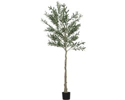 Grote Kunstmatige Olijfboom 15x15x180 cm Kunstplant Groen Plastic In Pot Cement Kunstmos Woonkamer Slaapkamer Kantoor Decoratie