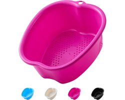 Grote Kunststof Voetbad Kom - Pedicure Spa Bak - Robuuste Plastic Voetenbak voor Voetmassage, Nagelverzorging en Enkels Ontspannen - Draagbaar Pedicure Voetbad - Paars
