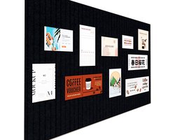 Grote Kurk Borden voor Muren - Vilt Prikbord - Vilt Wandtegels - Woonkamer en Thuiswerkplek Wanddecoratie - Geluiddempende Viltpanelen - Wandpanelen voor Foto's en Notities - 6 Stuks - Zwart