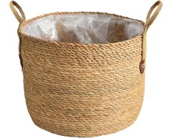 Grote maat chique bloempot - rieten potafdekking - moderne en elegante kamerplantenafdekking - binnen design plantenstandaard.