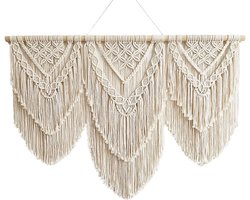 Grote Macrame muur hangende wandtapijt Boho Macrame Tapestry houten Home Decor muur fronton