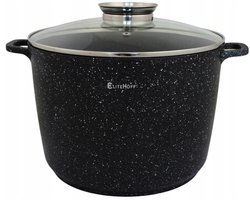Grote Marmite 10L Zwart Steen Aluminium met Deksel - 28cm