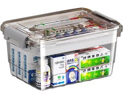 Grote medicijnkast met handvaten en verwijderbare compartimenten voor medicijnen, cosmetica en gereedschap - 22 × 30 × 16 cm